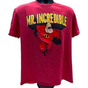 Disney Pixar Mr. Incredible T-Shirt Red Graphic Tee Adult Size XL Superhero